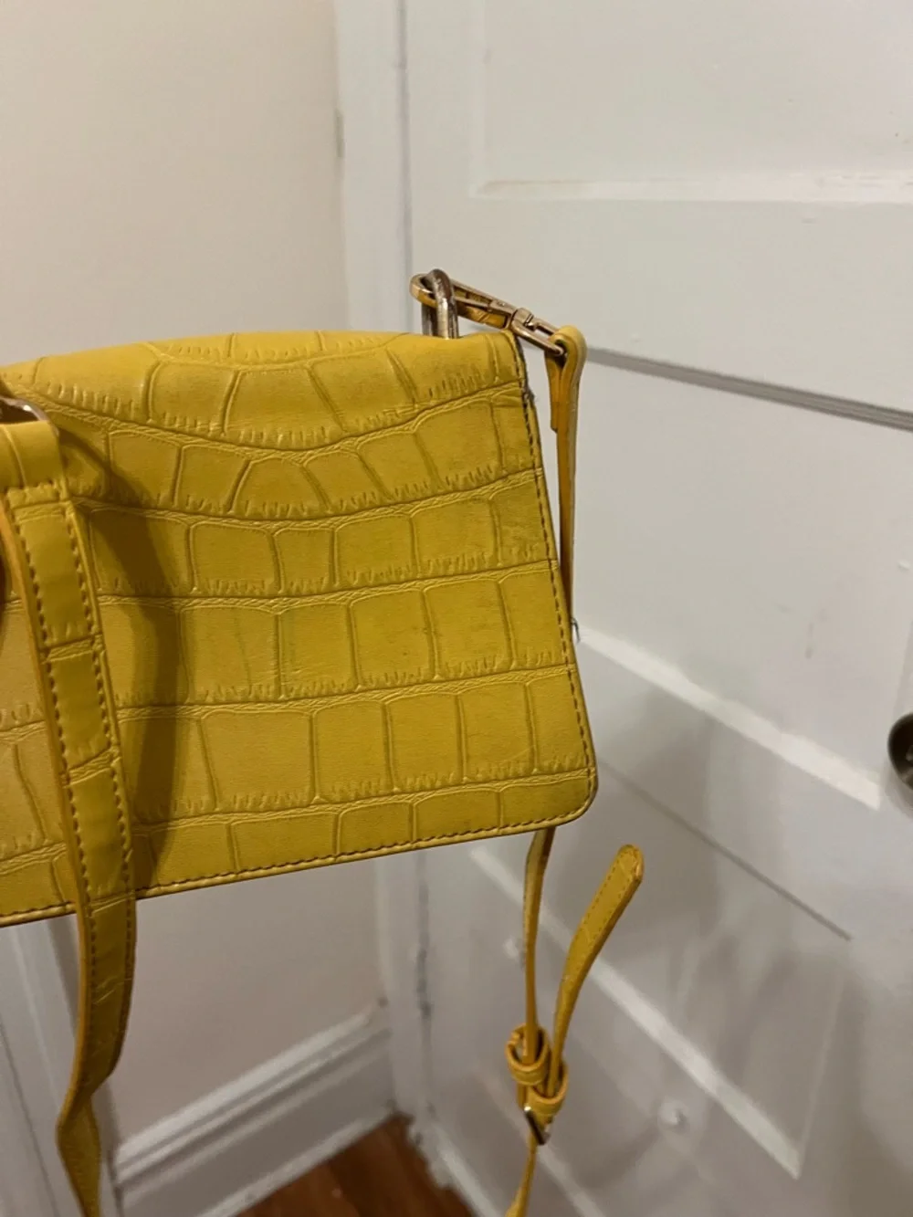 Stunning ASOS Yellow Croc-Embossed Crossbody Bag